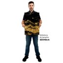 Ver imagem 2 de Kit Quadro Decorativo 3 Telas Canvas Black Ouro Tacolado Moldura Flutuante 4,5cm Madeira 40 X 60cm