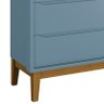 Jogo de Quarto Infantil Guarda Roupa 3 Portas e Cômoda 3 Gavetas Classic Azul Fosco com Pés Amadeira - 6