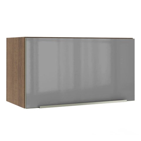 Armário Aéreo Madesa Lux 60 cm 1 Porta Basculante Rustic/Cinza Cor:Rustic/Cinza