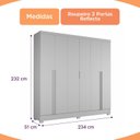 Ver imagem 3 de Guarda-Roupa Casal 6 Portas Ripado e 4 Gavetas Atenas Yescasa Off White
