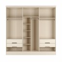 Ver imagem 4 de Guarda-Roupa Casal 6 Portas Ripado e 4 Gavetas Atenas Yescasa Off White