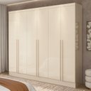 Ver imagem 1 de Guarda-Roupa Casal 6 Portas Ripado e 4 Gavetas Atenas Yescasa Off White
