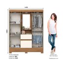 Ver imagem 4 de Guarda Roupa Casal Layla Elegance 4 Portas 2 Gavetas MDP Cinamomo-Off White Casa 812