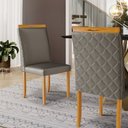 Ver imagem 5 de Cadeira Agnes Madeira Maciça Estofada para Mesa de Jantar Veludo Chumbo 109