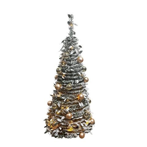Arvore Cone Nevada com Led Usb Verde Branco 120cm Grillo