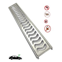 Grelha Pluvial Elite 10x50 com Suporte e Tela Anti Insetos - Alumínio Escovado - Znubi Grelhas & Cia - 2