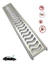 Ver imagem 2 de Grelha Pluvial Elite 10x50 com Suporte e Tela Anti Insetos - Alumínio Escovado - Znubi Grelhas & Cia