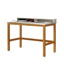 Ver imagem 2 de Escrivaninha Retangular Pluma 2 Nichos Nature MDP MDF 110cm Off White Casah