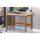 Ver imagem 4 de Escrivaninha Retangular Pluma 2 Nichos Nature MDP MDF 110cm Off White Casah