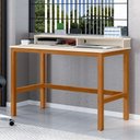 Ver imagem 1 de Escrivaninha Retangular Pluma 2 Nichos Nature MDP MDF 110cm Off White Casah