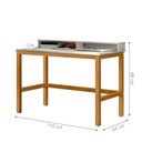 Ver imagem 3 de Escrivaninha Retangular Pluma 2 Nichos Nature MDP MDF 110cm Off White Casah
