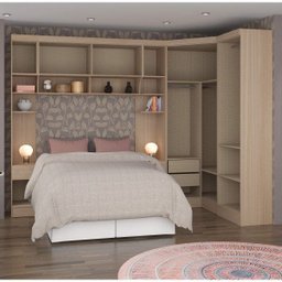 Guarda-Roupa Conjugado Casal 8 Portas com Nicho Móveis Castro - 2