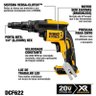 Parafusadeira 20V 1/4 POL Drywall 4-26 Nm Brushless DCF622B s/ Bateria DEWALT - 3