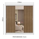Ver mais imagens de Guarda-roupa Casal 3 Portas de Correr com Espelho 4 Gavetas Branco/rustic Sublime Plus Madesa Branco
