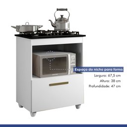 Balcão para Cooktop 1 Porta 1 Nicho Salvia Yescasa - 9
