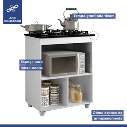 Balcão para Cooktop 1 Porta 1 Nicho Salvia Yescasa - 6