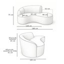 Ver imagem 3 de Sofá Curvo 3 Lugares 180cm Eron Braço Dir. Corano Off White - Nexta Casa