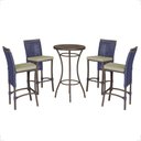 Ver imagem 1 de Mesa Bistrô e 4 Banquetas Roma Marrom Corda Náutica Estofado 7 Trama Original
