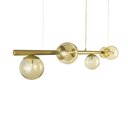 Ver imagem 5 de Lustre Pendente Figo Ouro - 6 Globos Esfera de Vidro Âmbar