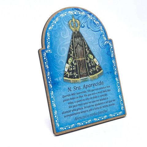 Quadro Adorno de Mesa Nossa Senhora Aparecida em Mdf
