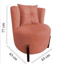 Ver imagem 5 de Kit Namoradeira + 2 Poltronas Decorativa Luna Veludo Terracota