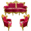 Ver imagem 2 de Jogo de Sofá com Poltrona Vermelho Ideal para Sala e Hall de Entrada 121x190x70cm 115x87x59cm