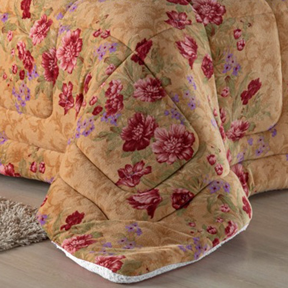 Coberdrom Robust Queen Manta Soft Sherpa Lã de Carneiro Pesado Grosso 1 Peça - Laranja Floral Casa S - 3