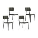 Ver imagem 1 de Kit 4 Cadeiras Sala Jantar Lou 1742 4 Uni Preto/linho Grafite - Carraro