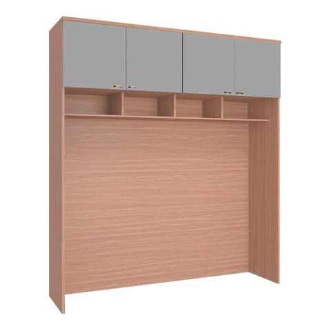 Guarda Roupa Modulado Ponte 4 Portas 2450x1730mm Setiba Plus Rimo Carvalho/fendi