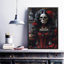 Ver imagem 1 de Quadro Umbanda Rosa Caveira - Pombagira 33x24cm:moldura Preta