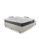 Ver imagem 2 de Cama Box com Baú Queen 158x198 com Colchão Adapto Molas Ensacadas Ecoflex Courino Linho