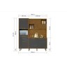 Cozinha Modulada Nesher Imperatriz Loft 3nichos Microondas C/6portas e 2gavetas Ripado 183x212cm - 3