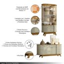 Ver imagem 3 de Conjunto Buffet com Cristaleira Pitt/swank Iluminação Led Gavetas Mdp Cumaru/opala G97 - Gran Belo