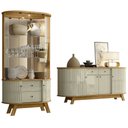Ver imagem 2 de Conjunto Buffet com Cristaleira Pitt/swank Iluminação Led Gavetas Mdp Cumaru/opala G97 - Gran Belo