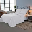 Ver imagem 5 de Kit Cobre Leito Colcha Unique Casal Padrão 3 Peças Matelado Percal 300 Fios - Branco