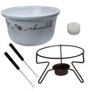 Ver imagem 7 de Conjunto Aparelho de Fondue Chocolate Porcelana Casal 5 Peças Doce Frutas Cerâmica