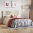 Ver imagem 3 de Cabeceira Casal Vitoria Ripado 100% MDF Off White - Europa Móveis