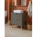 Ver imagem 7 de Gabinete para Banheiro com Tampo Cuba e Espelho com LED 60cm Retro MDF Verde Milano - On Móveis