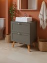 Ver imagem 7 de Gabinete para Banheiro com Tampo Cuba e Espelho com LED 60cm Retro MDF Verde Milano - On Móveis