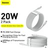 Kit Baseus 2 Cabos Usb-c Lightning para Iphone 1,5 Metros Rápido Branco Pd 20w Cabo Lightning - 6