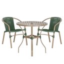 Ver imagem 1 de 02 Cadeiras Floripa e Mesa Roma 80cm Fendi Trama Original Verde