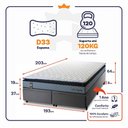 Ver imagem 2 de Conjunto Box Baú Super King Chicago Cinza 193x203x64 Espuma D33