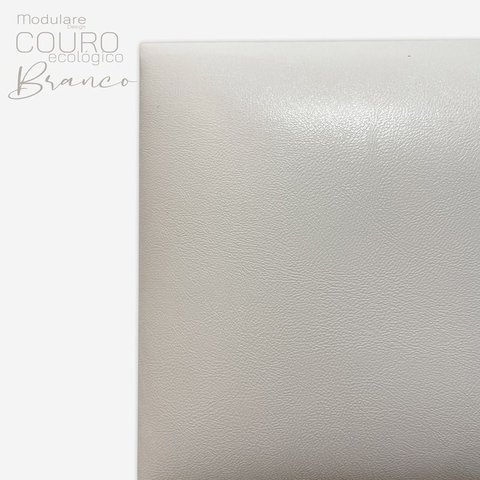 Cabeceira Estofada Kit com 18 Placas 30x40cm:couro Ecológico Branco