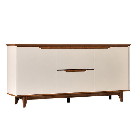 Buffet Aparador Flow 2 Portas e 2 Gavetas Off White/Freijó – EJ Móveis