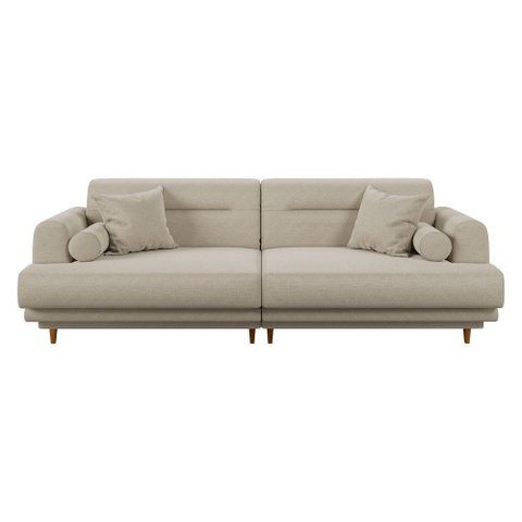 Sofá Living Coimbra 3 Lugares 240cm Bege em Linho Blossom Casa
