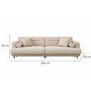 Ver imagem 5 de Sofá Living Coimbra 3 Lugares 240cm Bege em Linho Blossom Casa
