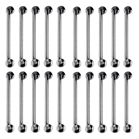 Barra de Apoio 40cm Aço Inox Kit 20 Unidades Idoso Deficiente Acessibilidade Cadeirante Banheiro Box