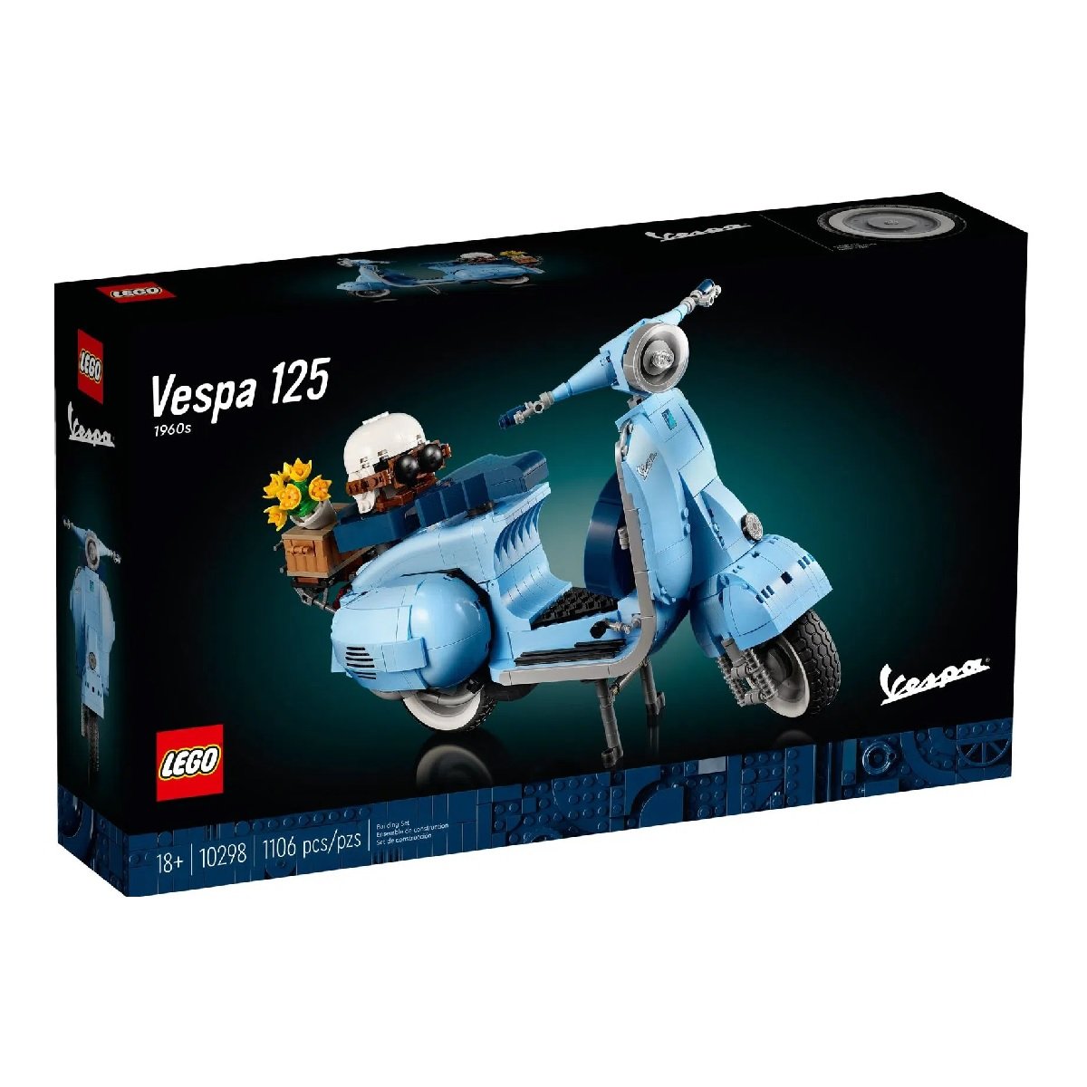 Lego Creator Expert Vespa 125 Azul 1106 Peças 10298 - 1