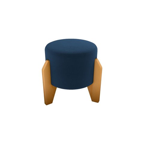 Puff Decorativo Luxo Veludo Azul E-433
