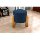 Ver imagem 2 de Puff Decorativo Luxo Veludo Azul E-433